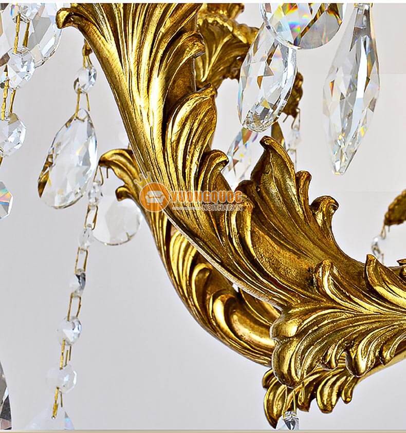 Đèn chùm đồng pha lê nến hoa lệ abr170-10